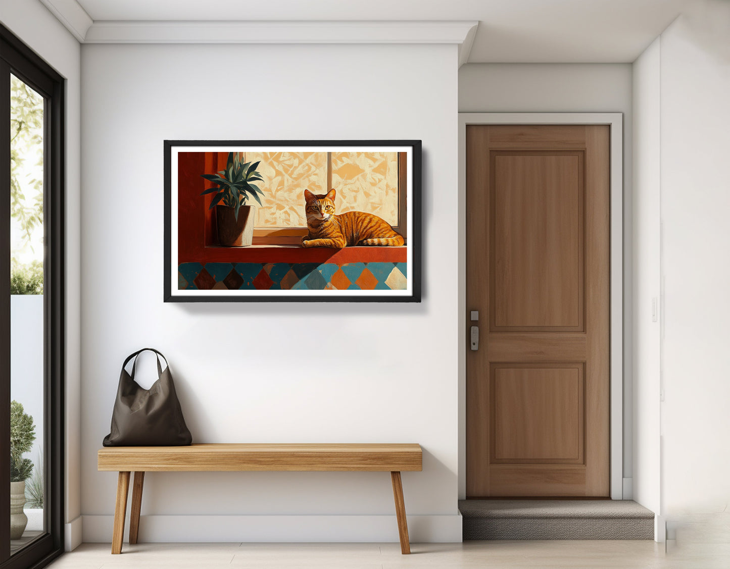 Orange Cat Houseplant African American canvas print view 71