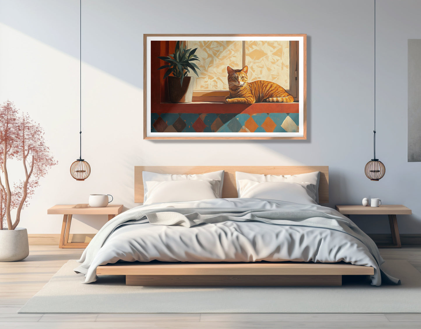 Orange Cat Houseplant African American canvas print view 81