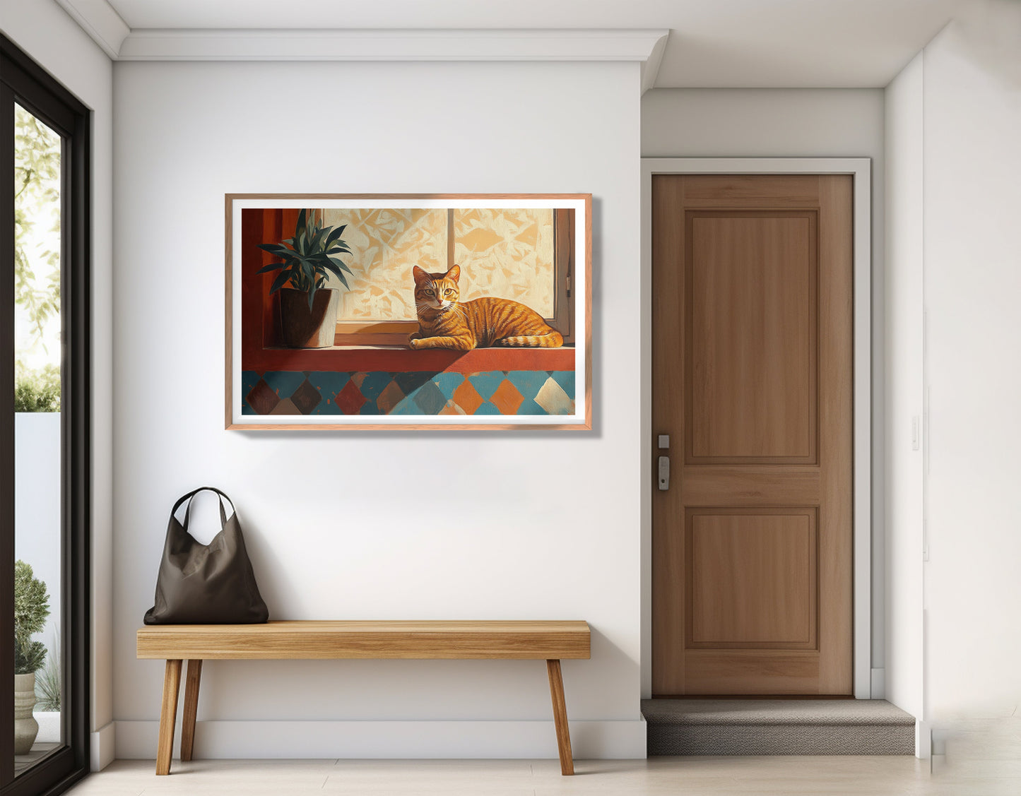 Orange Cat Houseplant African American canvas print view 83