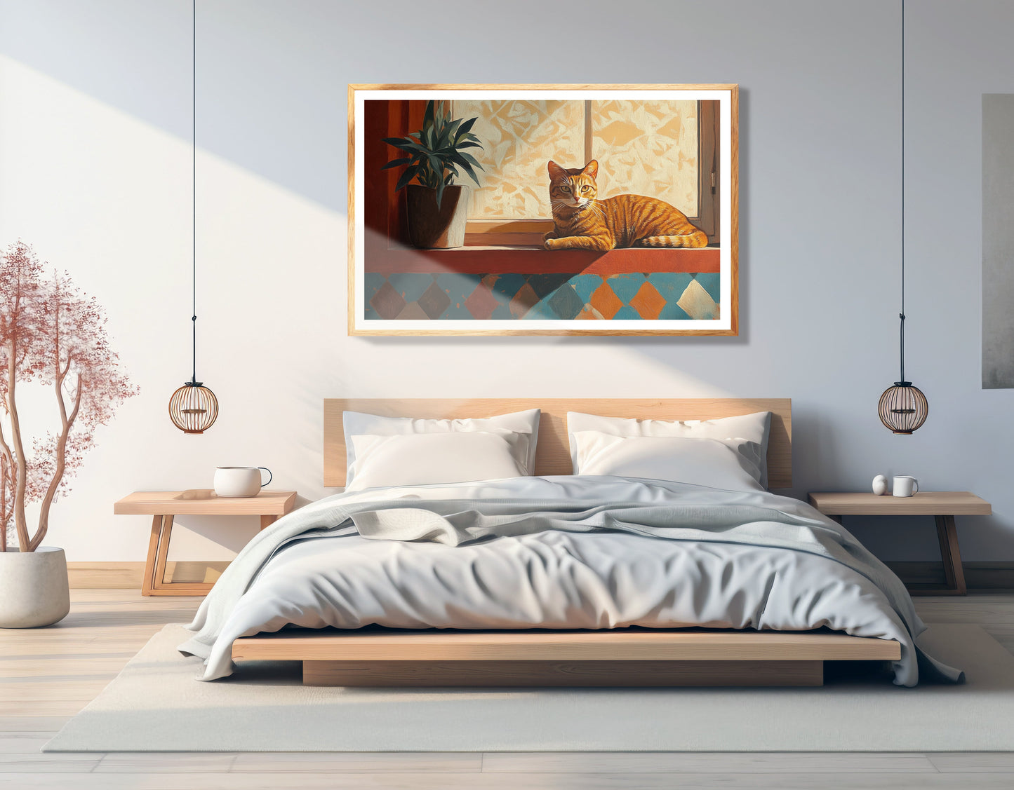 Orange Cat Houseplant African American canvas print view 75