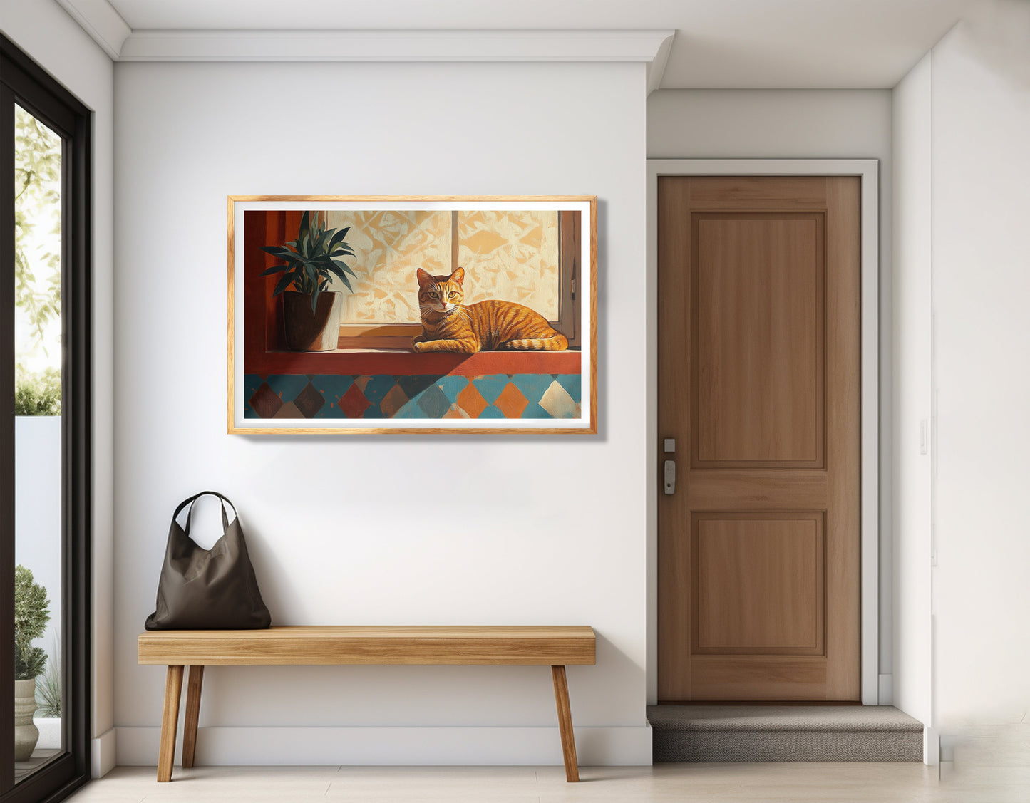 Orange Cat Houseplant African American canvas print view 77