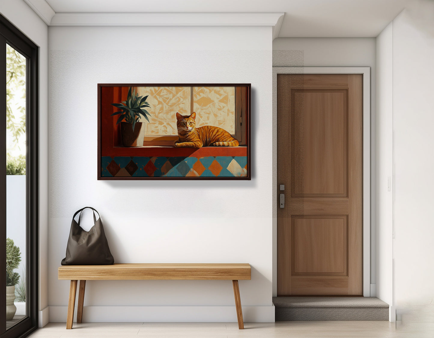 Orange Cat Houseplant African American canvas print view 35