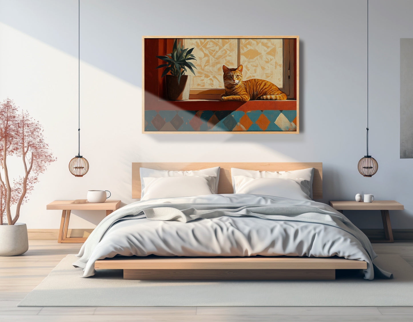 Orange Cat Houseplant African American canvas print view 51