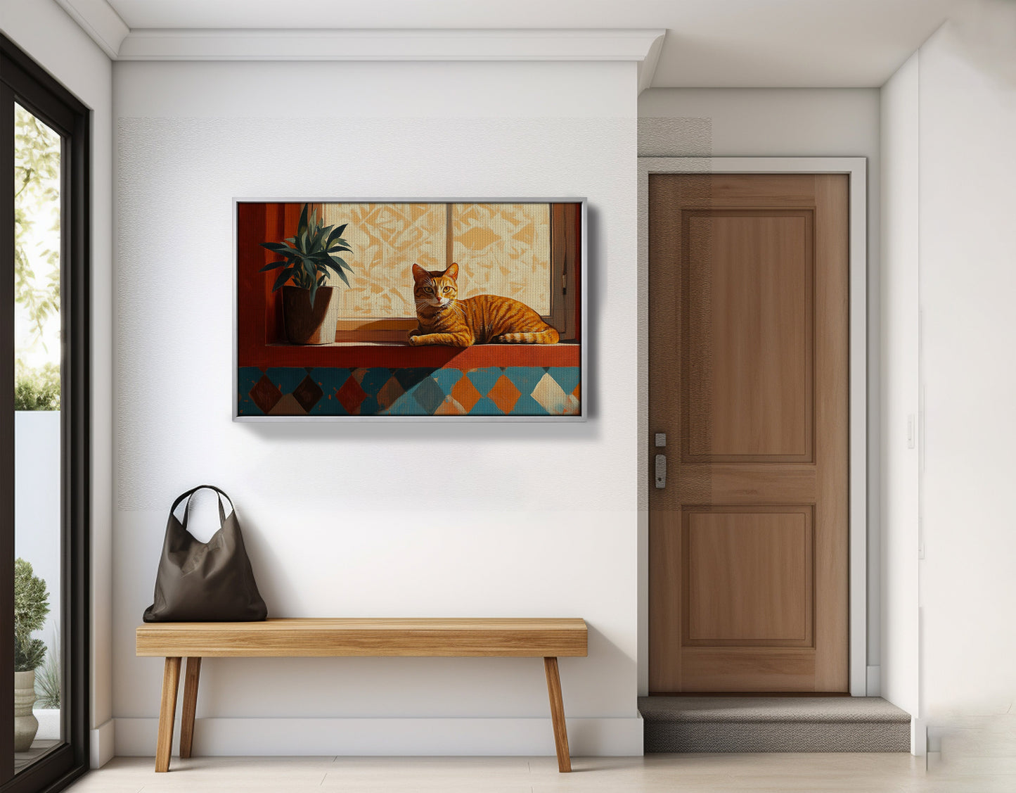 Orange Cat Houseplant African American canvas print view 59