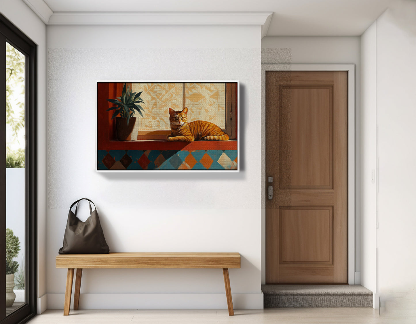 Orange Cat Houseplant African American canvas print view 65