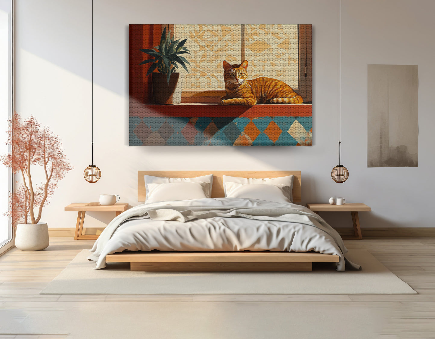 Orange Cat Houseplant African American canvas print view 15