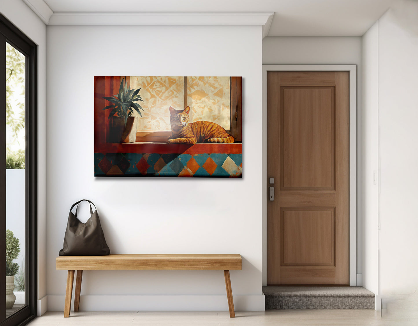 Orange Cat Houseplant African American canvas print view 23