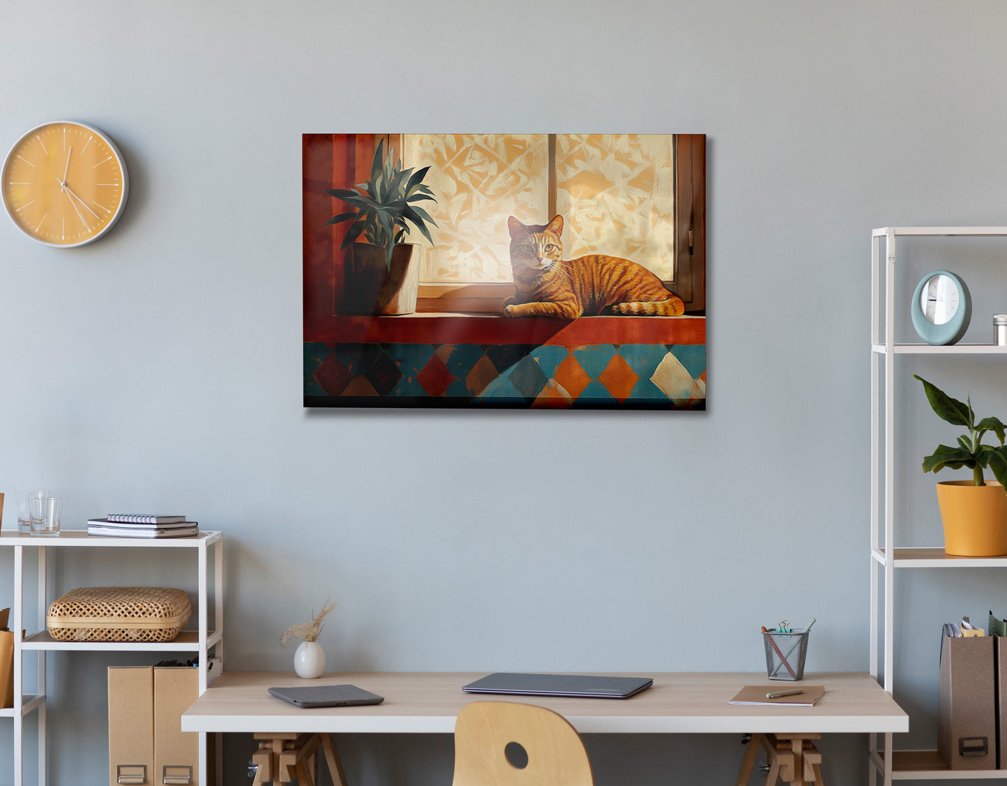 Orange Cat Houseplant African American canvas print view 24