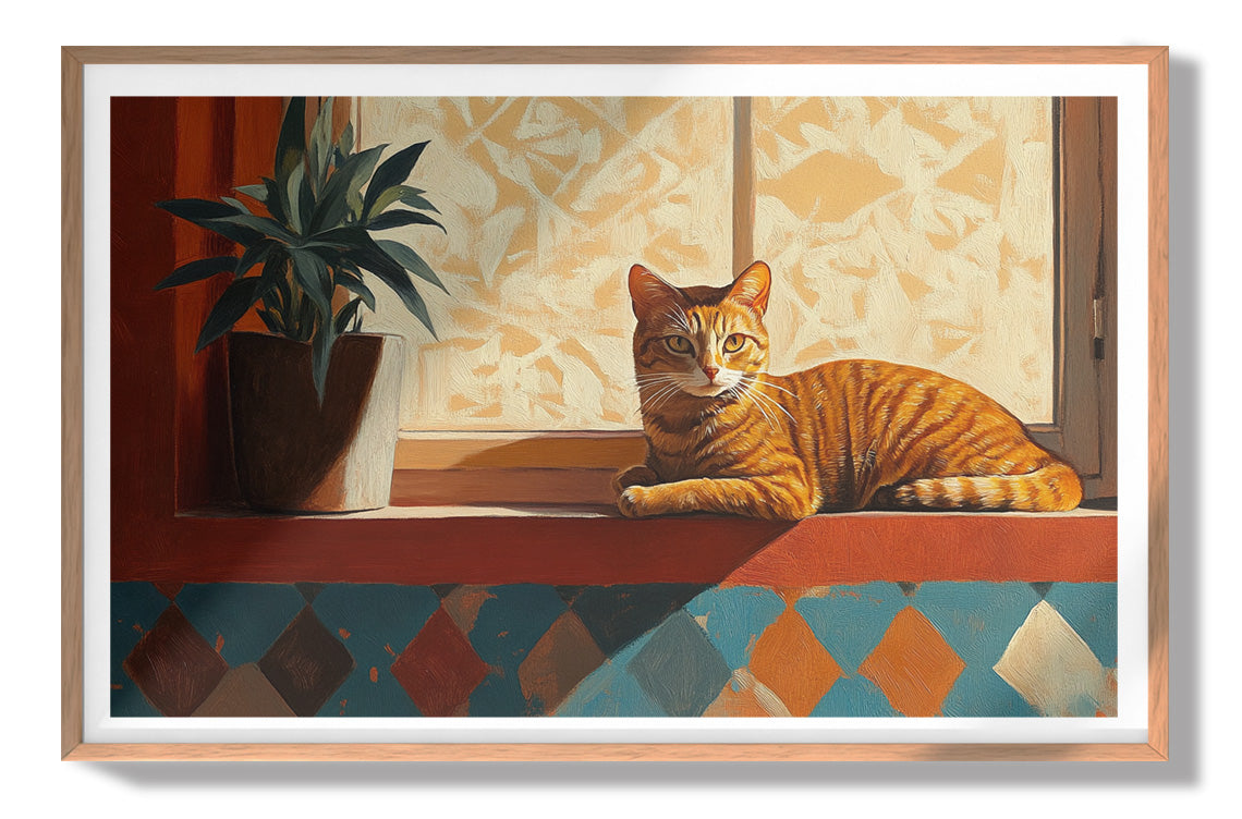 Orange Cat Houseplant African American canvas print view 79