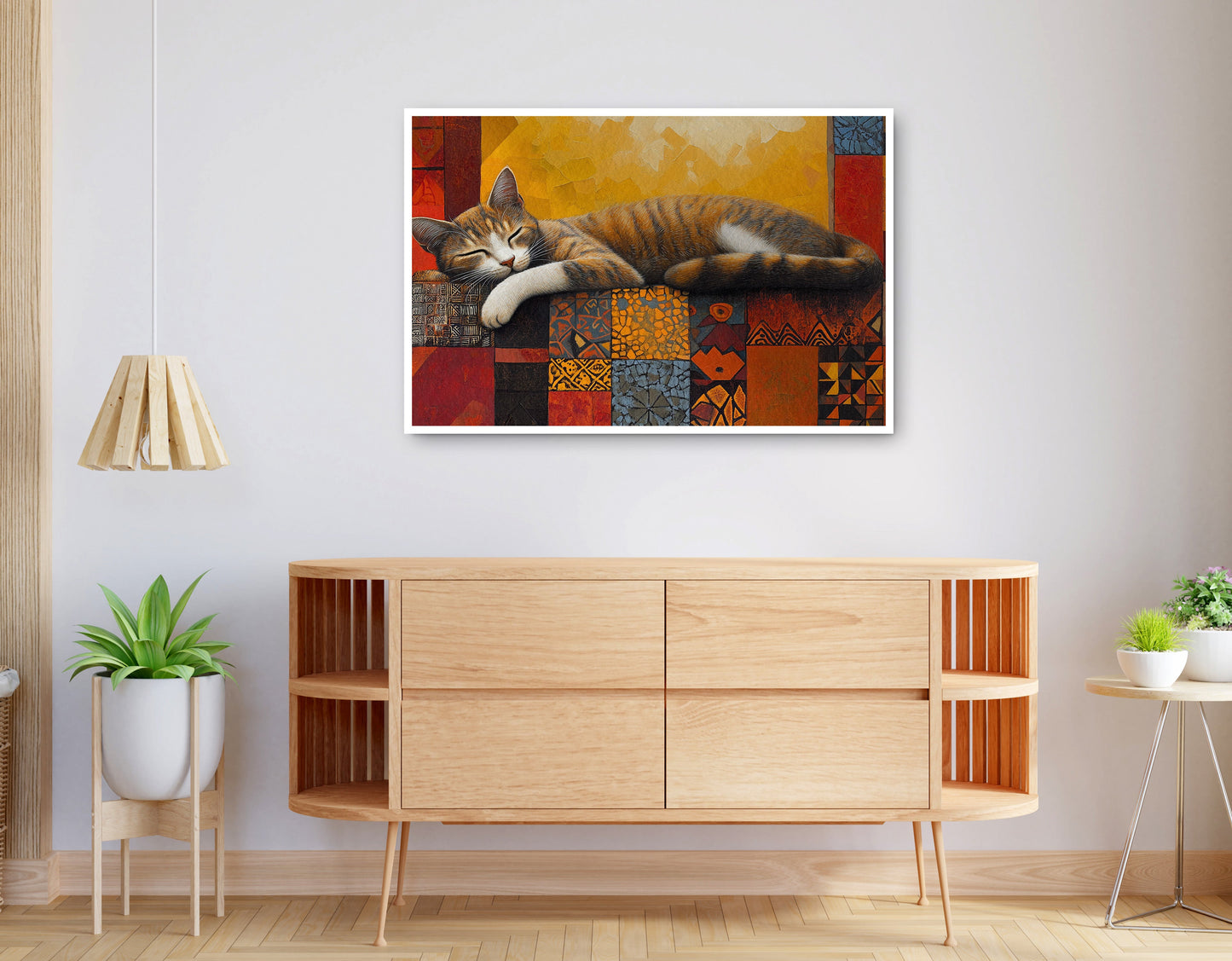 Alternate view of Sleeping Cat Quilt African American canvas print