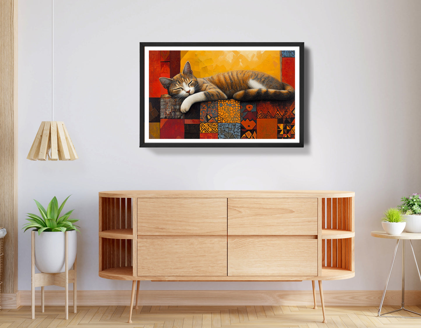 Sleeping Cat Quilt African American canvas print view 68