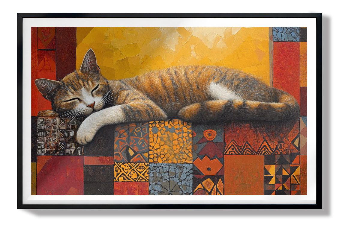 Sleeping Cat Quilt African American canvas print view 67