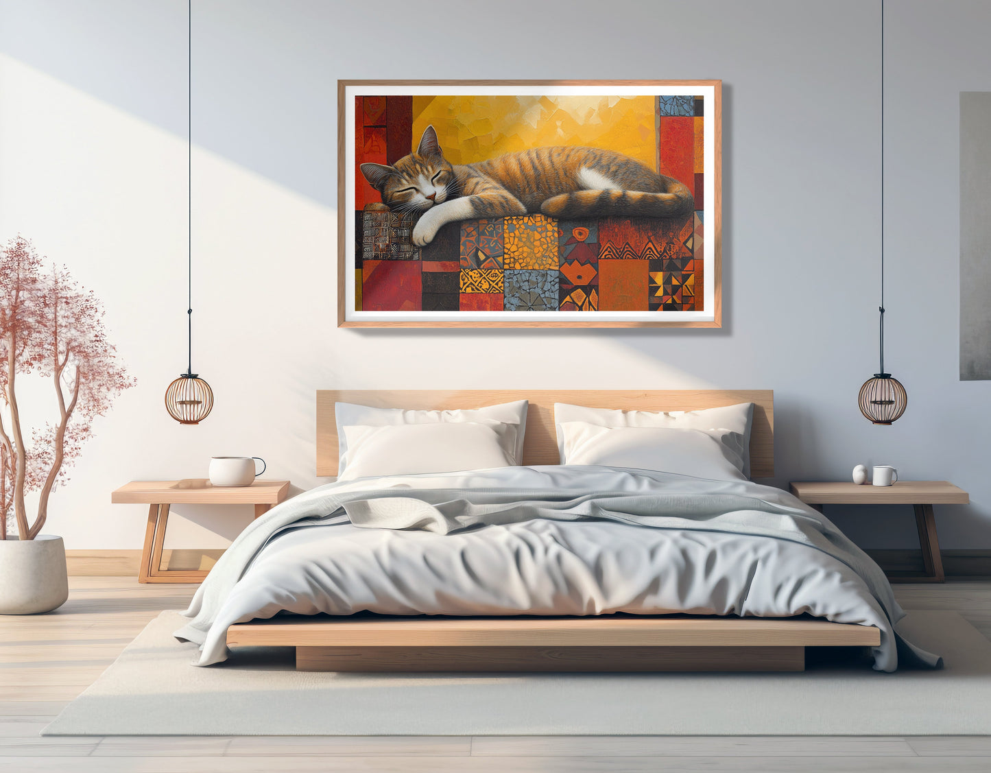 Sleeping Cat Quilt African American canvas print view 81