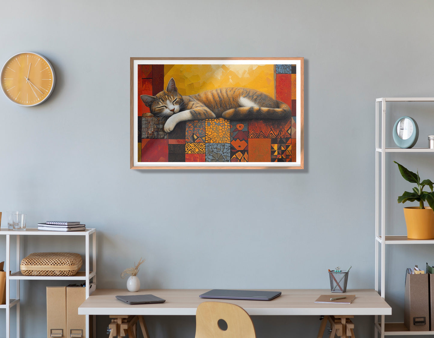 Sleeping Cat Quilt African American canvas print view 84