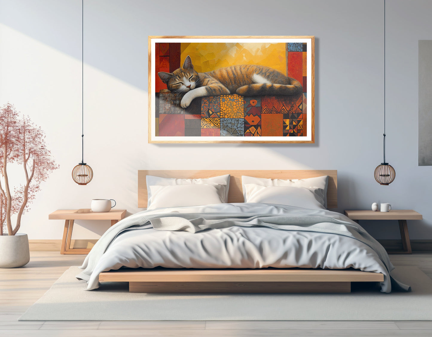 Sleeping Cat Quilt African American canvas print view 75