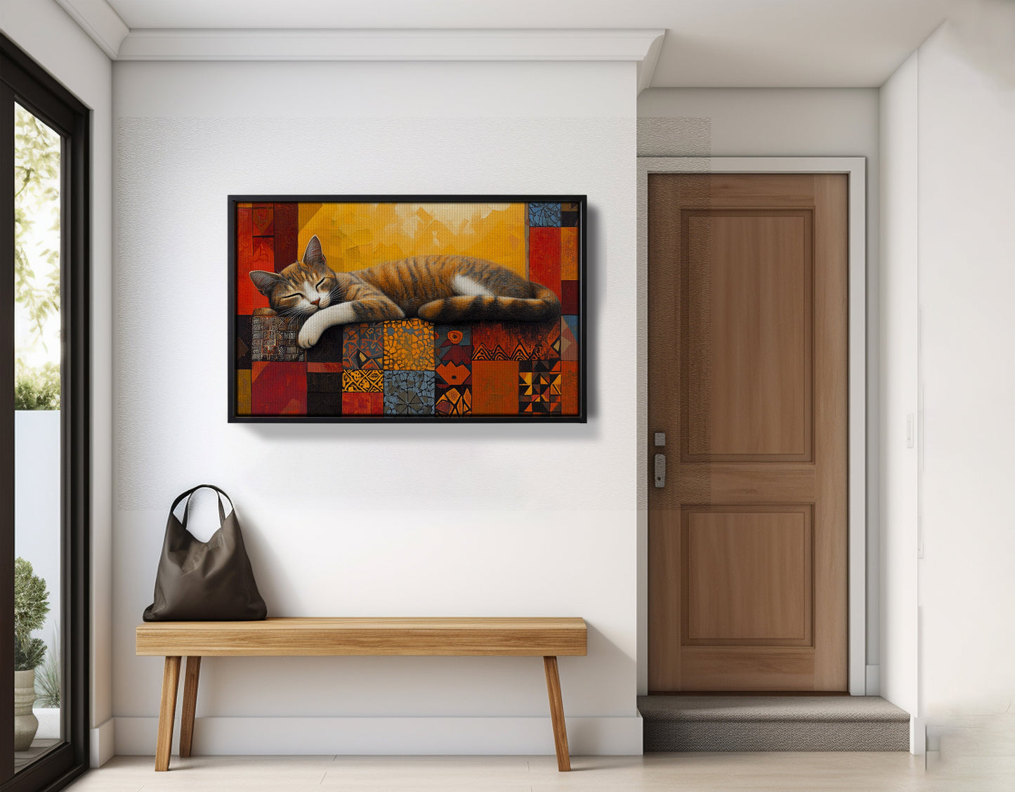 Sleeping Cat Quilt African American canvas print view 29