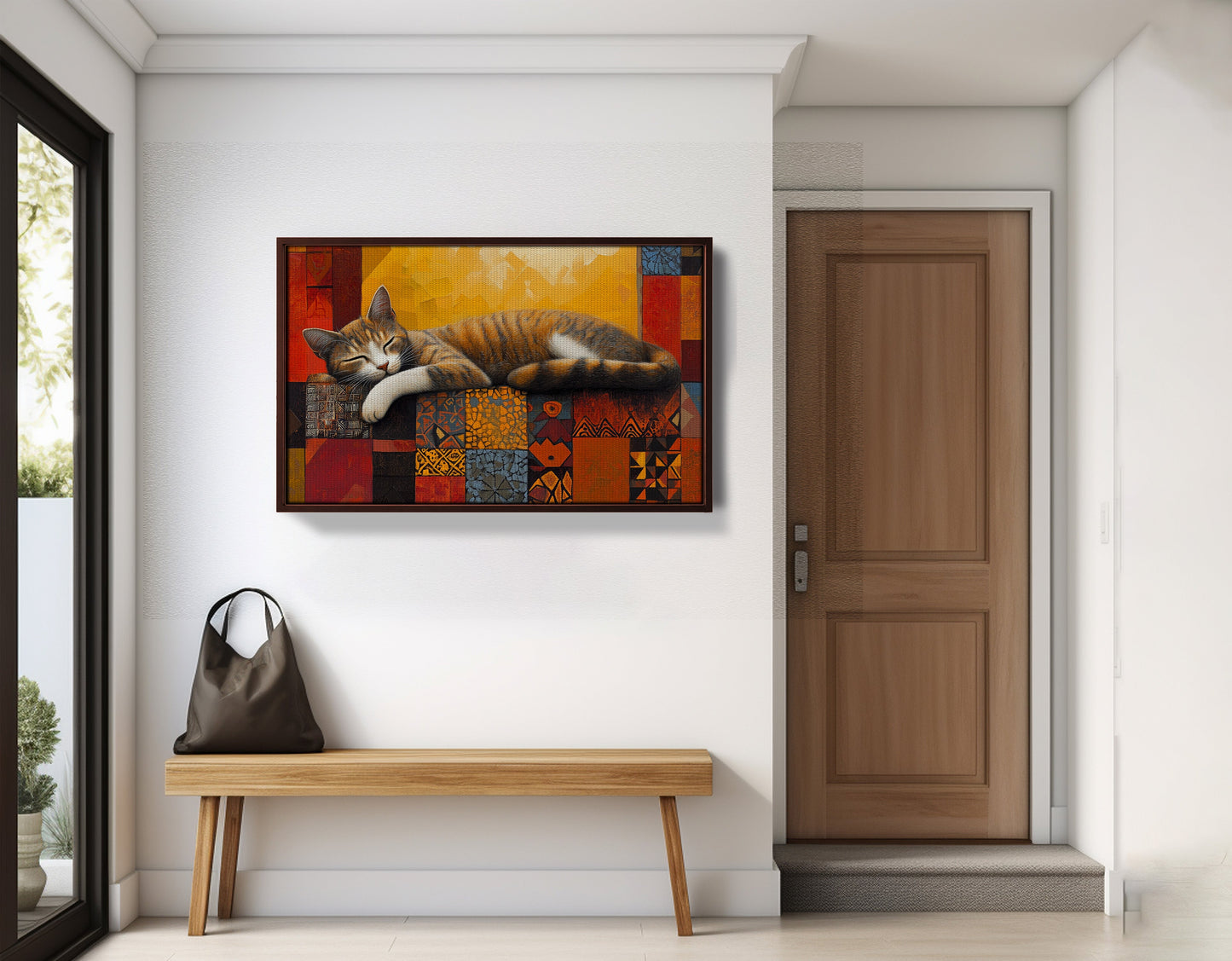 Sleeping Cat Quilt African American canvas print view 35