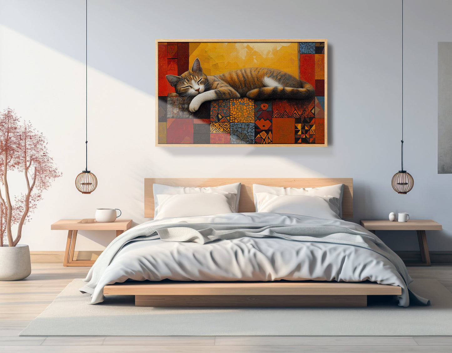 Sleeping Cat Quilt African American canvas print view 51
