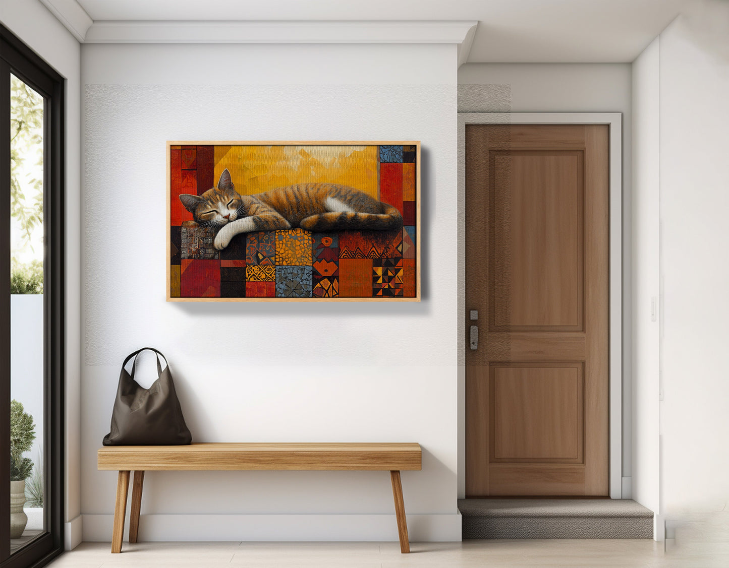Sleeping Cat Quilt African American canvas print view 53