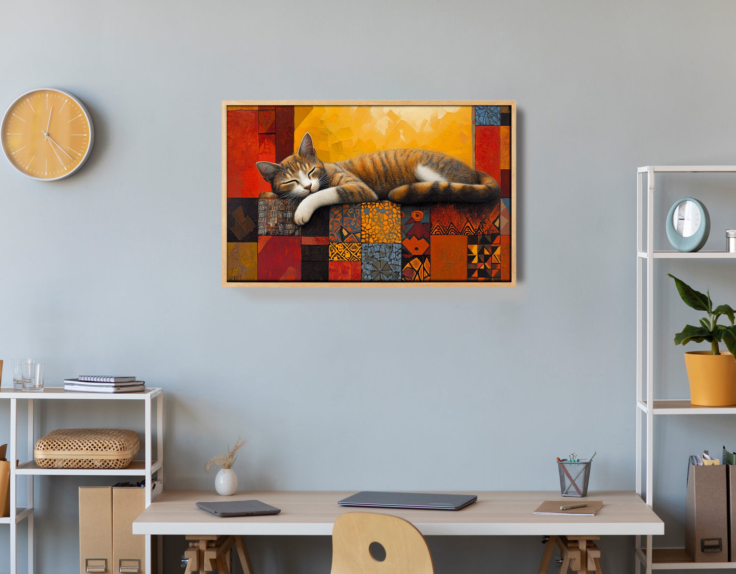 Sleeping Cat Quilt African American canvas print view 54