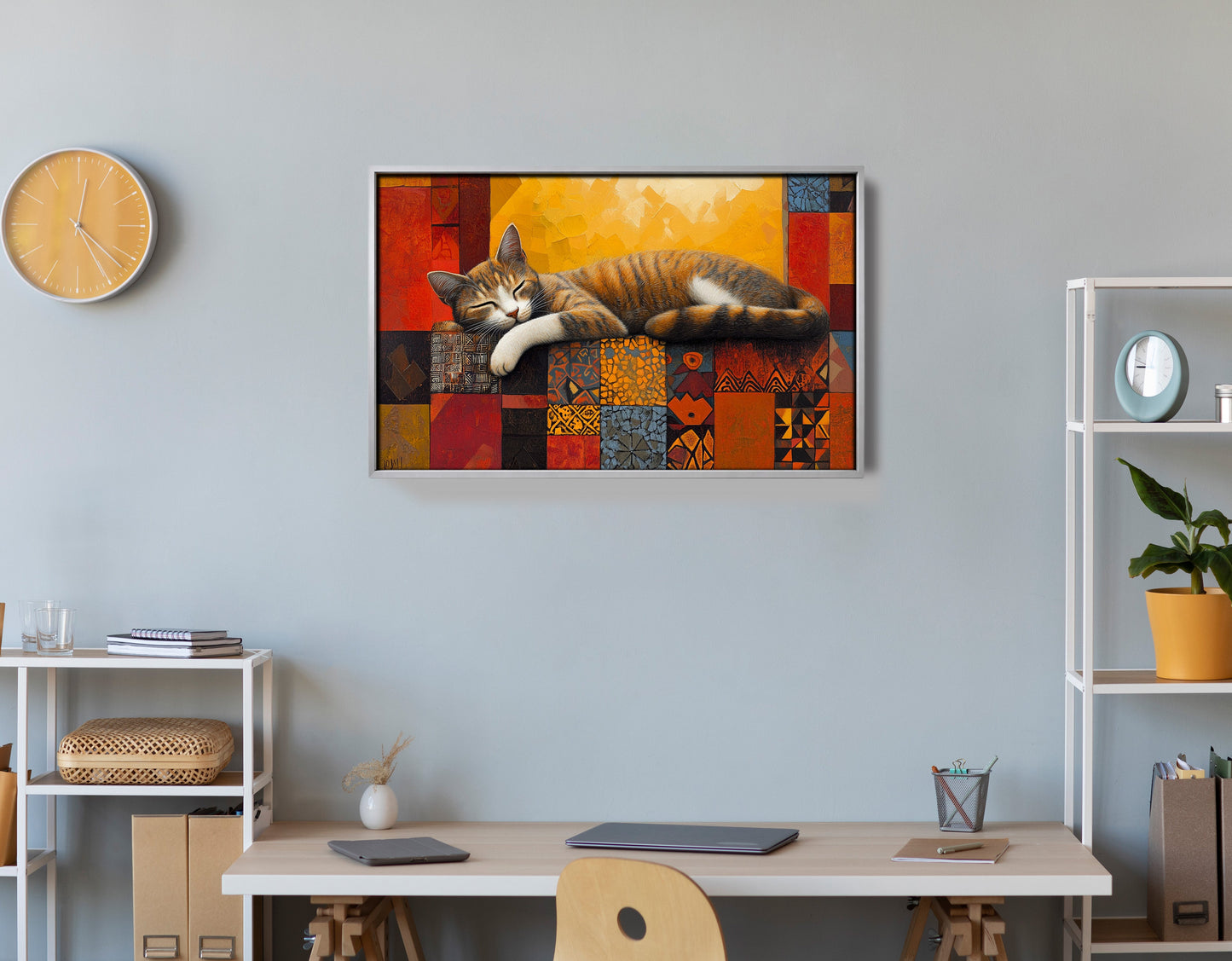 Sleeping Cat Quilt African American canvas print view 60