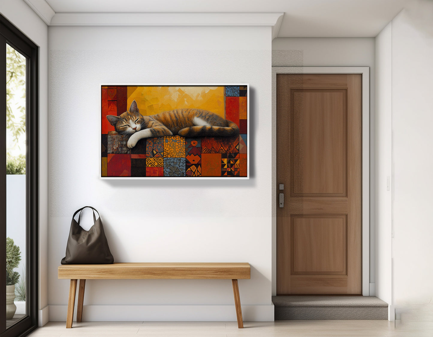 Sleeping Cat Quilt African American canvas print view 65