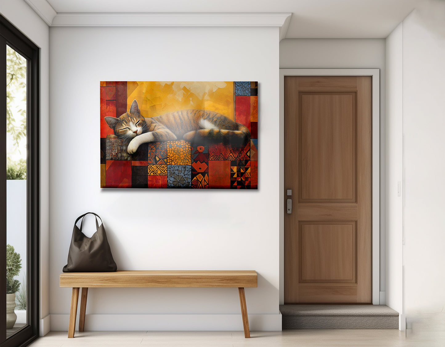 Sleeping Cat Quilt African American canvas print view 23