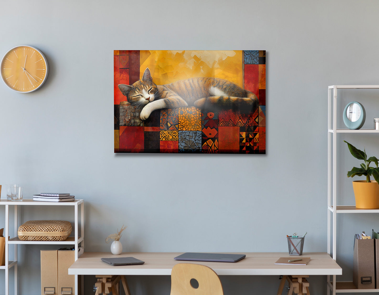 Sleeping Cat Quilt African American canvas print view 24