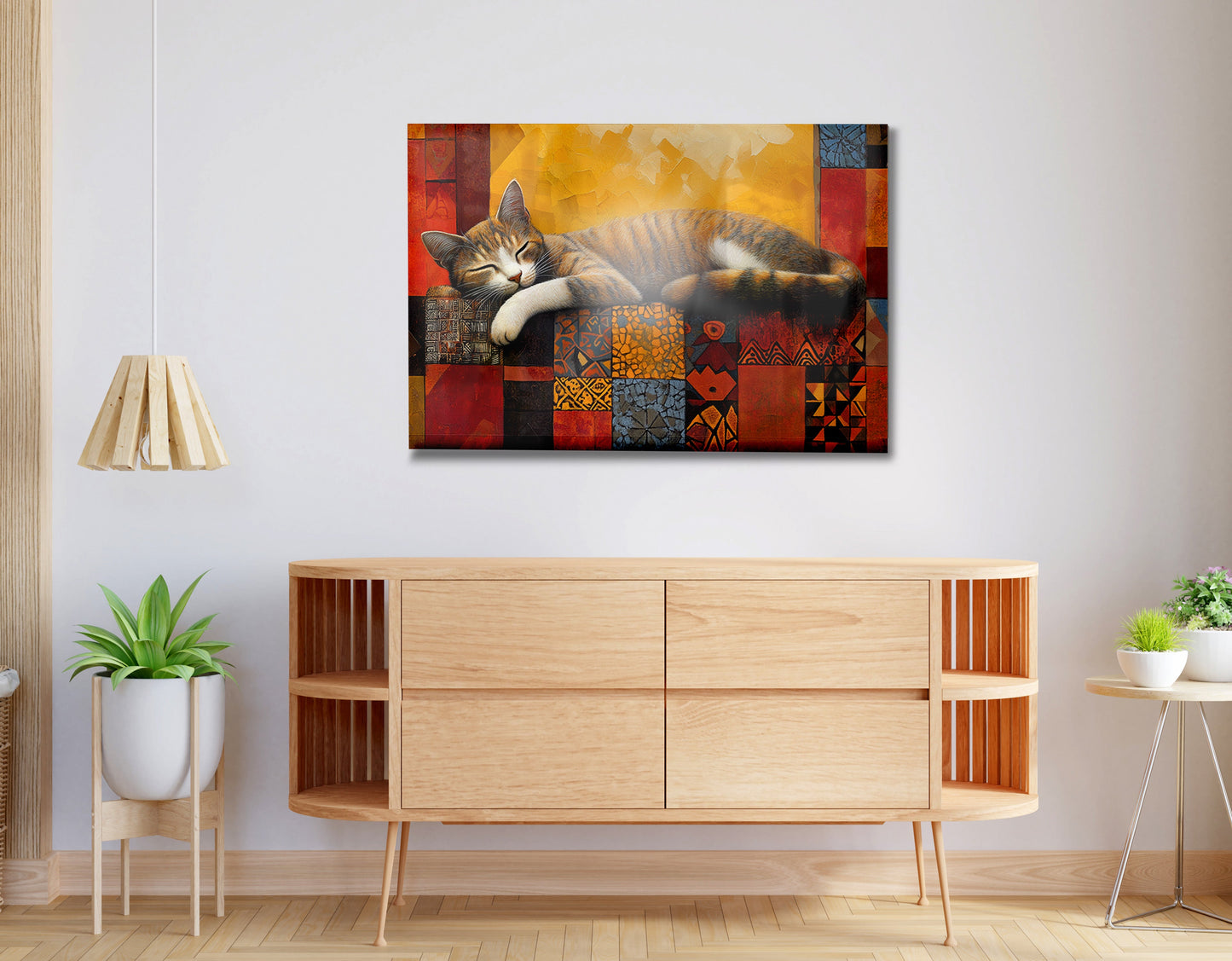 Sleeping Cat Quilt African American canvas print view 20