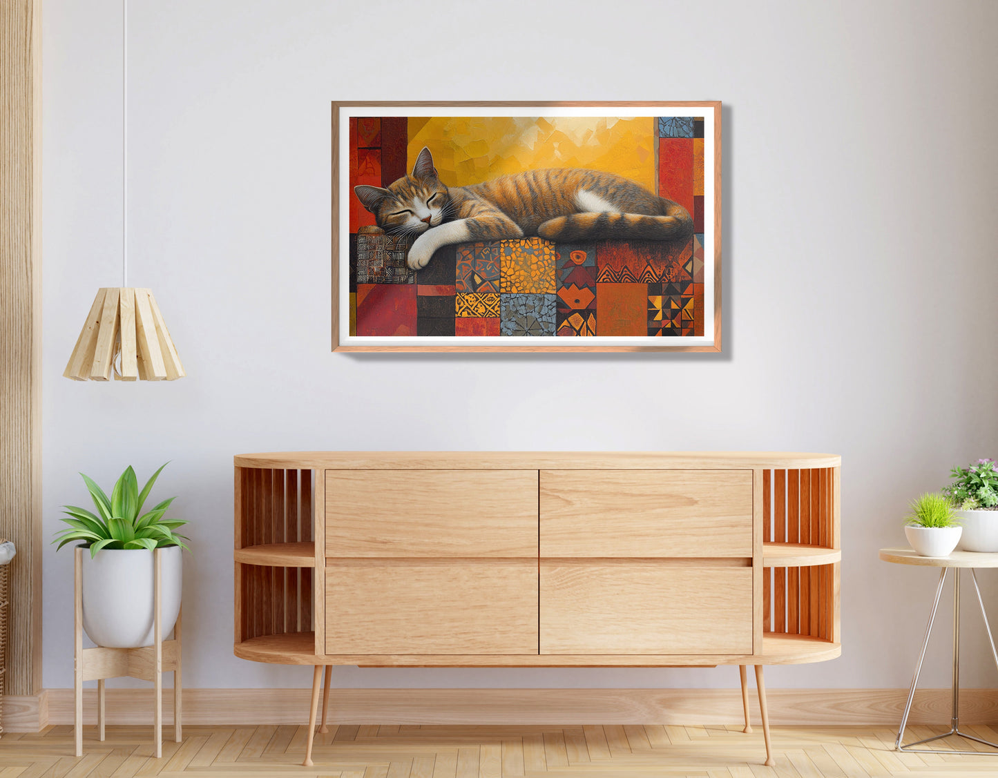 Sleeping Cat Quilt African American canvas print view 80