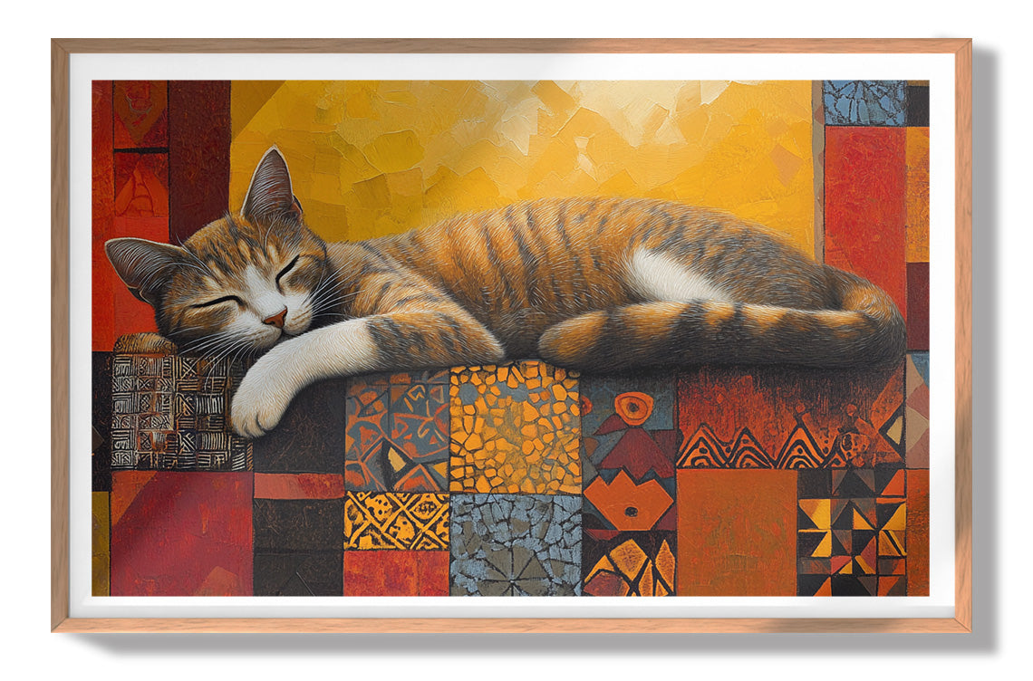 Sleeping Cat Quilt African American canvas print view 79