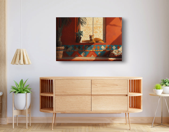 Orange Cat Sunroom Wall Art