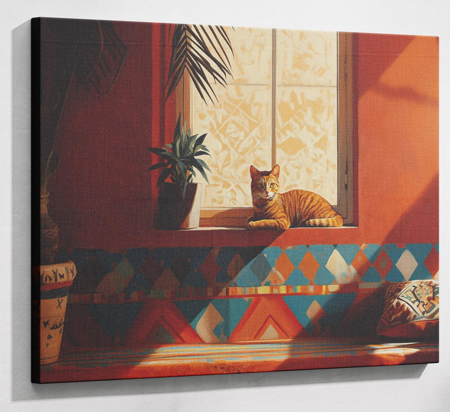 Orange Cat Sunroom African American canvas print canvas print with visible wall art format