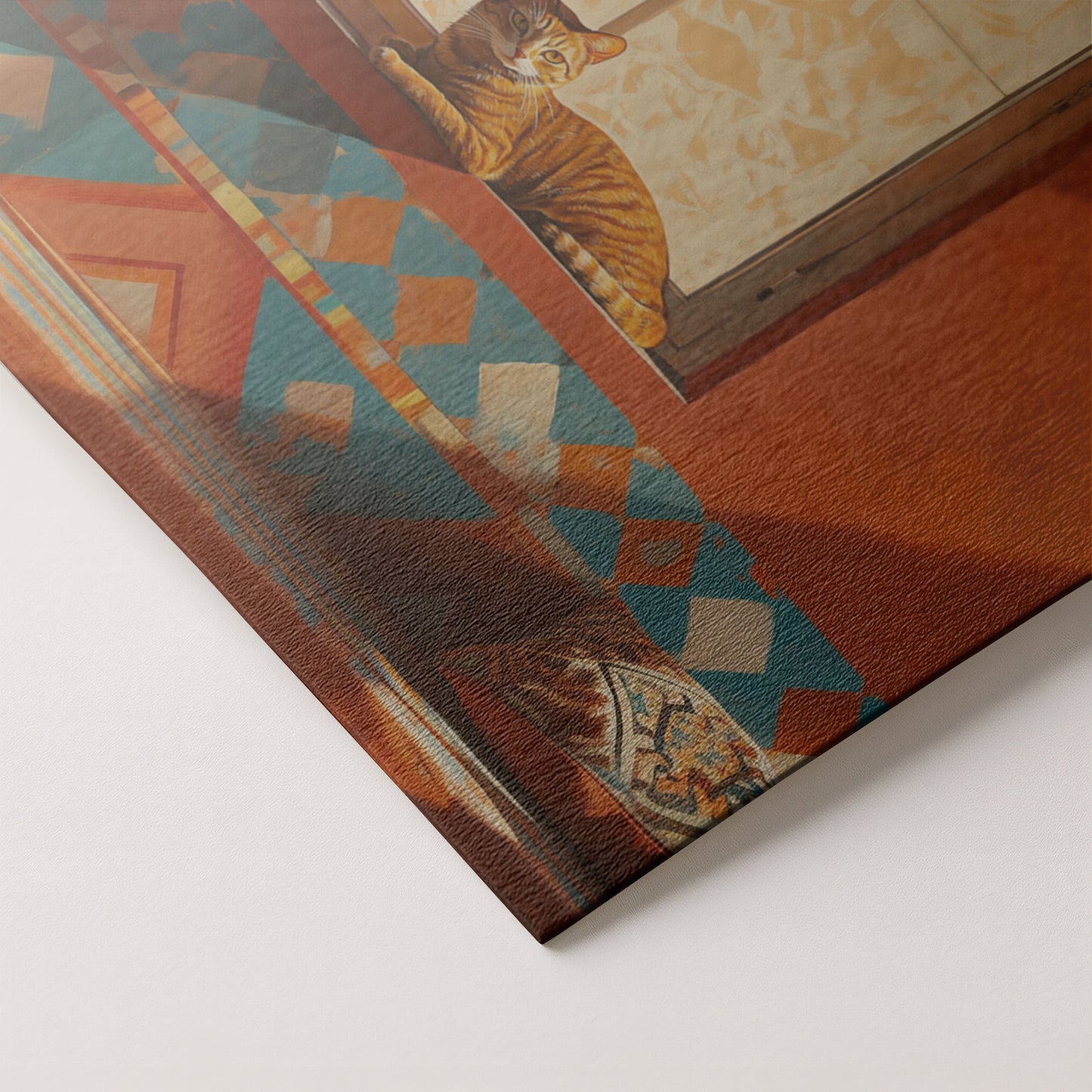 Orange Cat Sunroom African American canvas print artwork by MoomZee Artwork