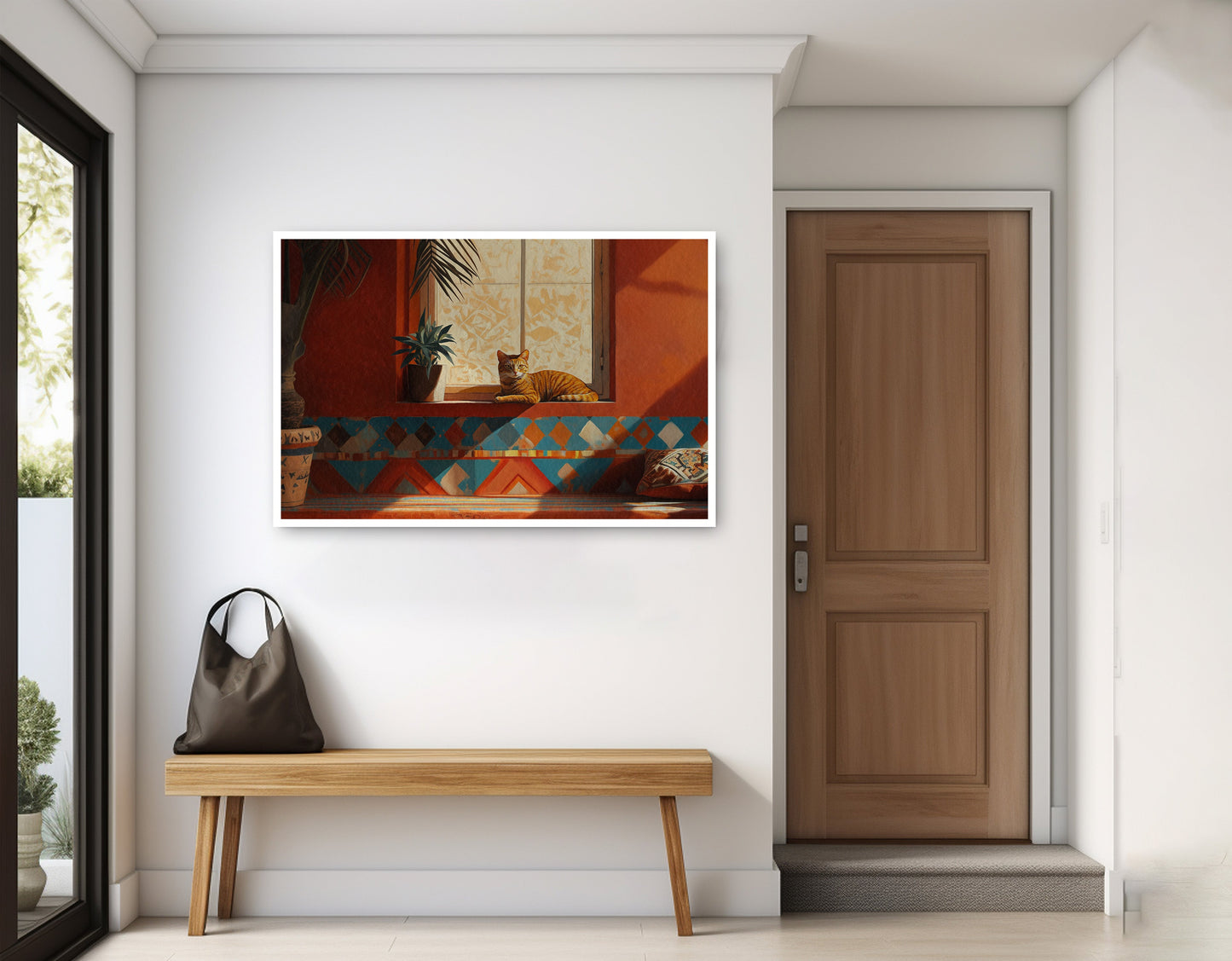 Orange Cat Sunroom African American canvas print home decor view