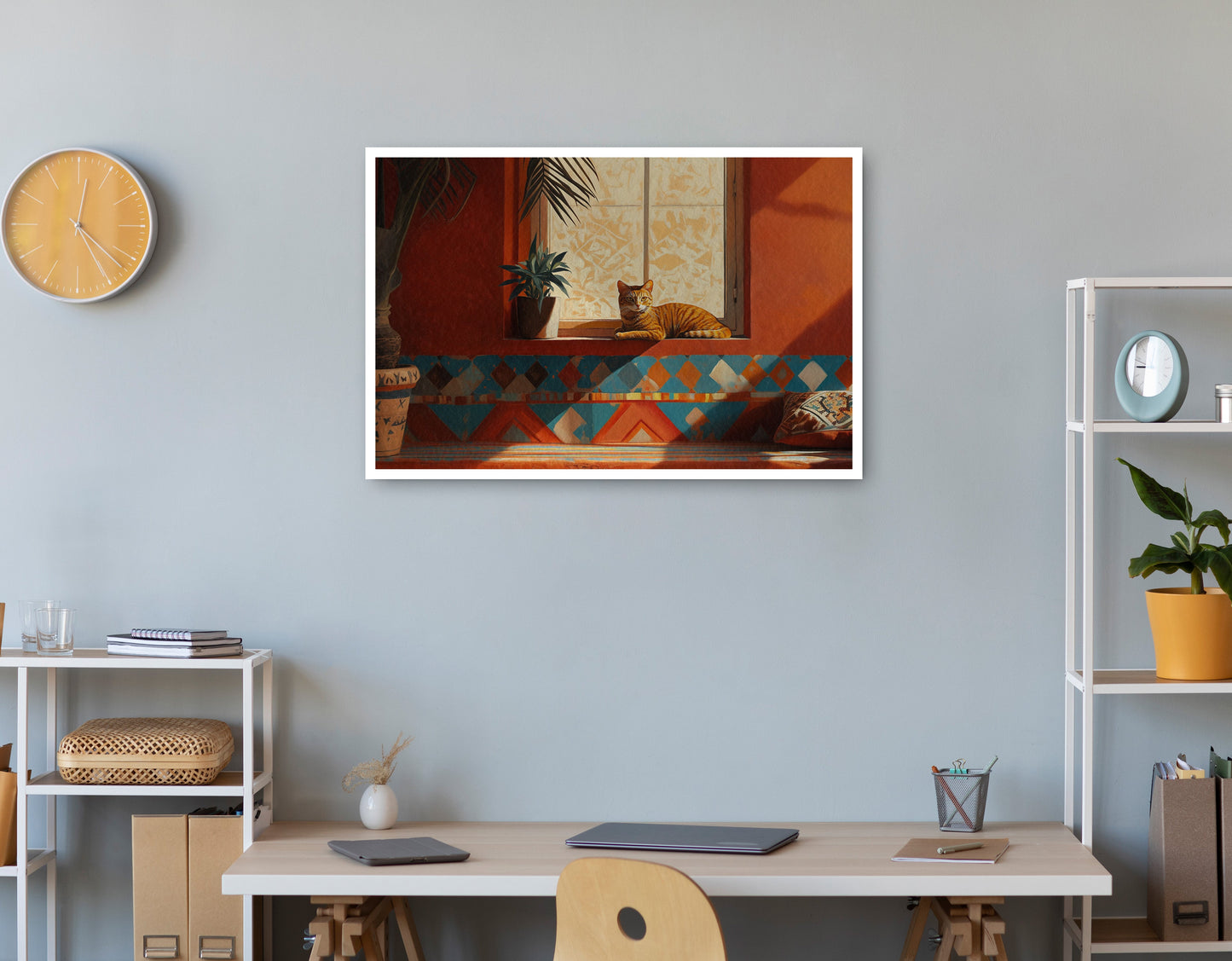Orange Cat Sunroom African American canvas print print view