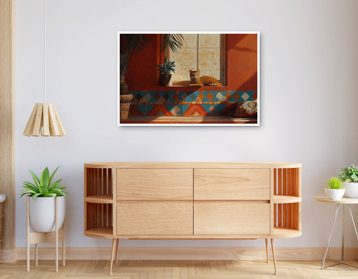 Alternate view of Orange Cat Sunroom African American canvas print