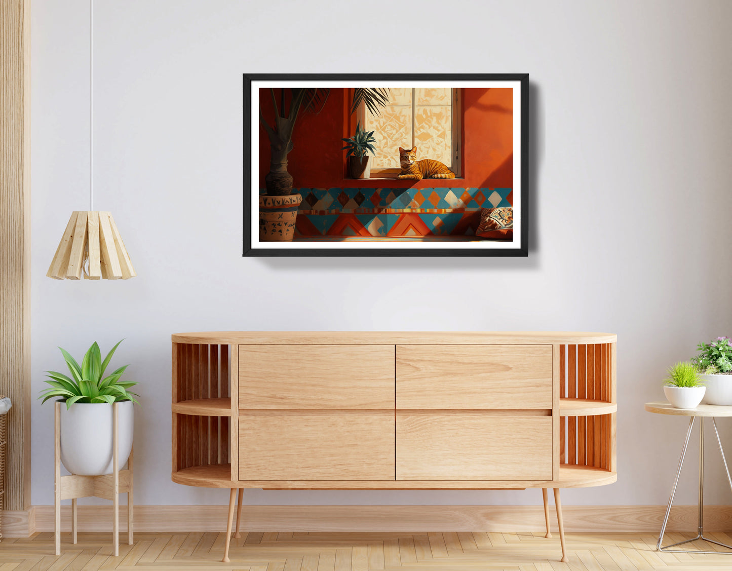 Orange Cat Sunroom African American canvas print view 68
