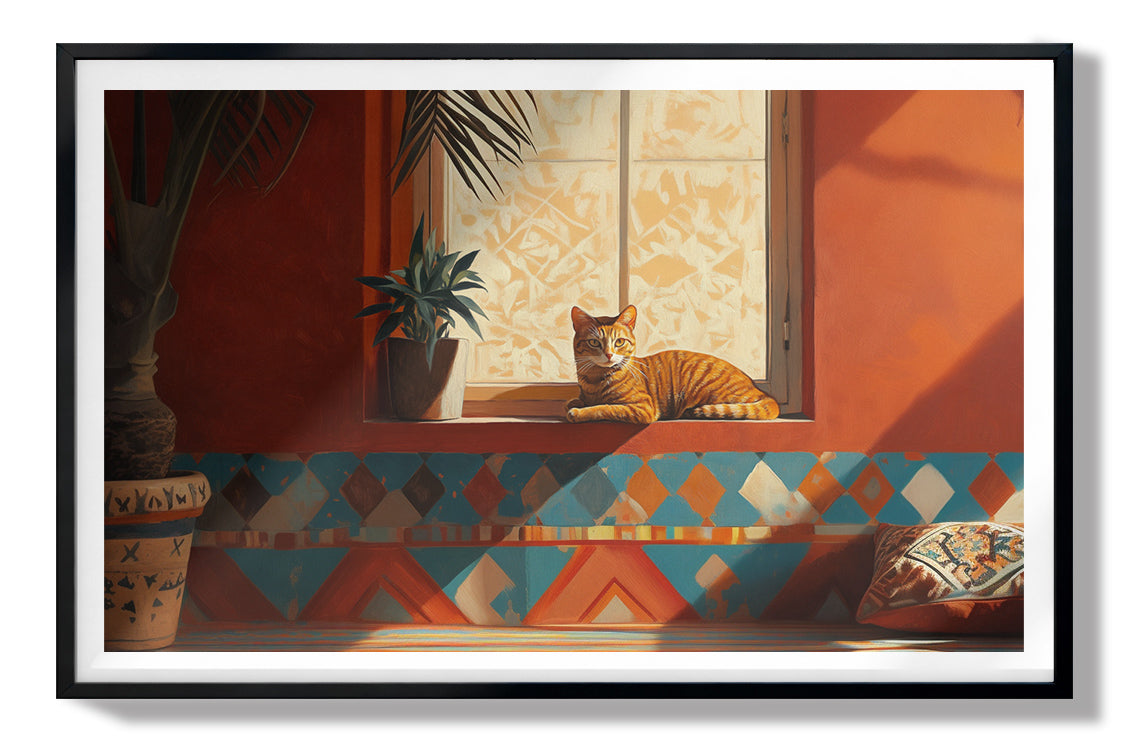 Orange Cat Sunroom African American canvas print view 67