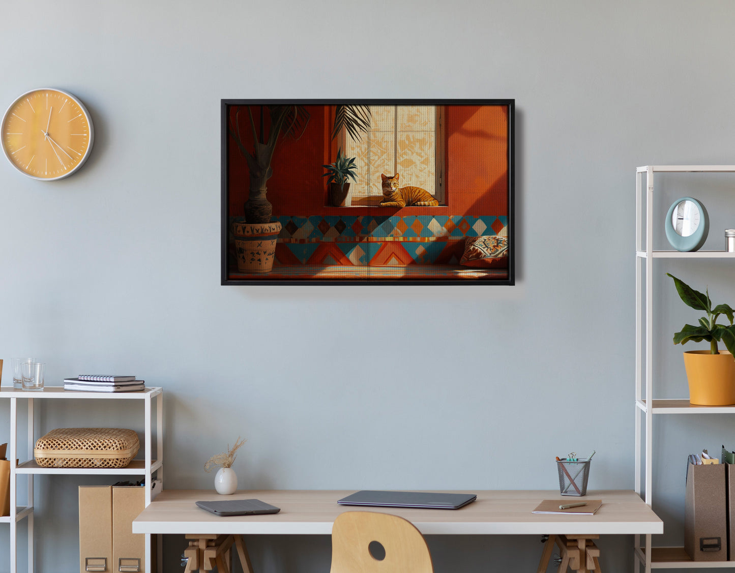 Orange Cat Sunroom African American canvas print view 30