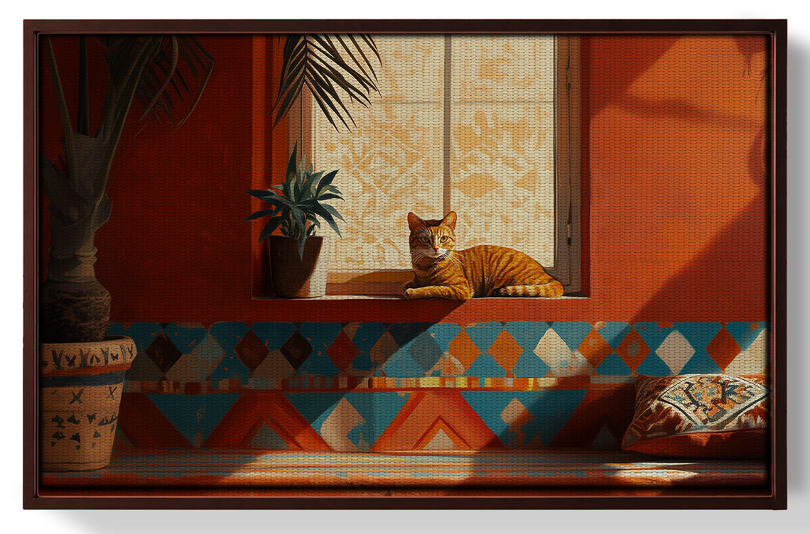 Orange Cat Sunroom African American canvas print view 31
