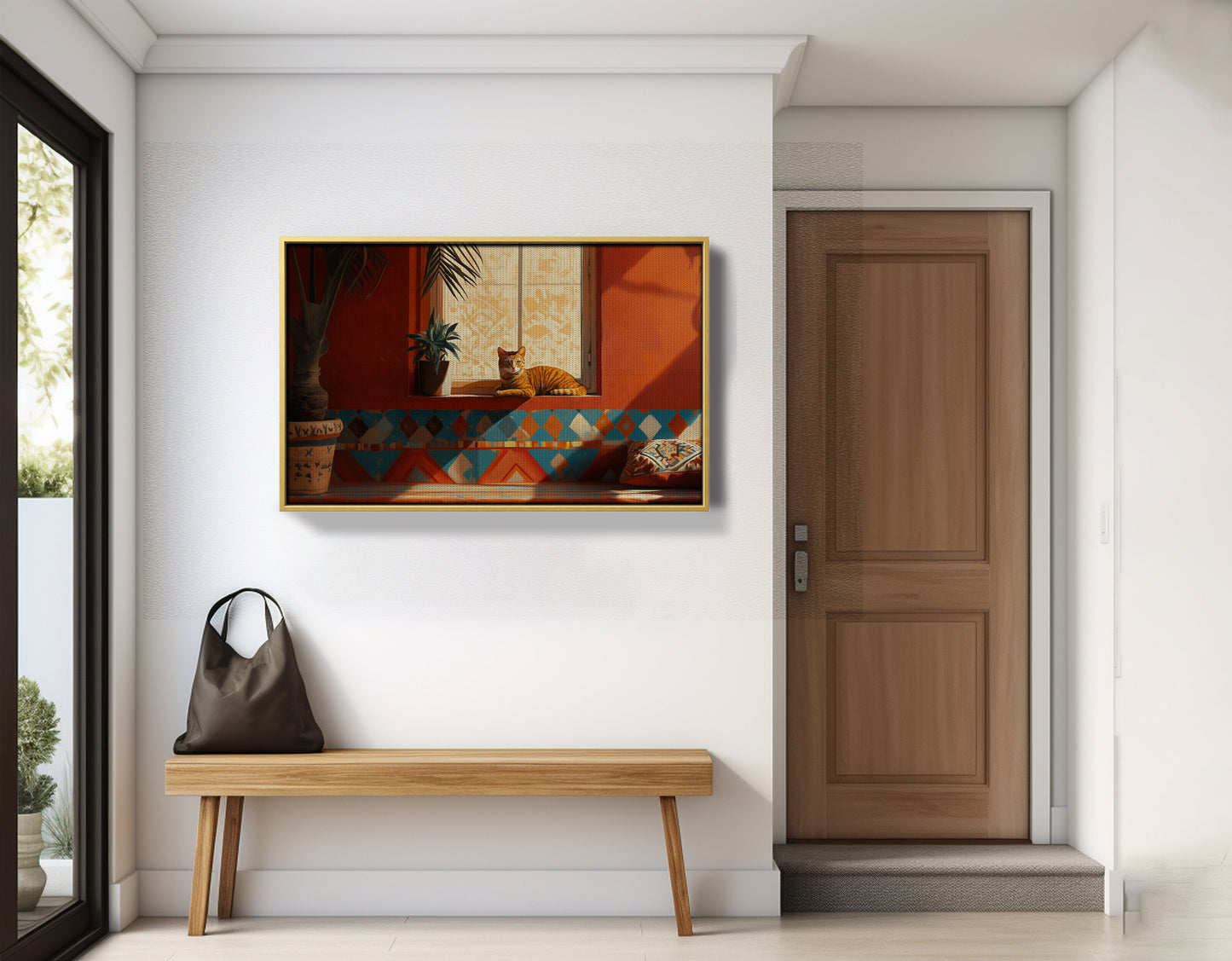 Orange Cat Sunroom African American canvas print view 41