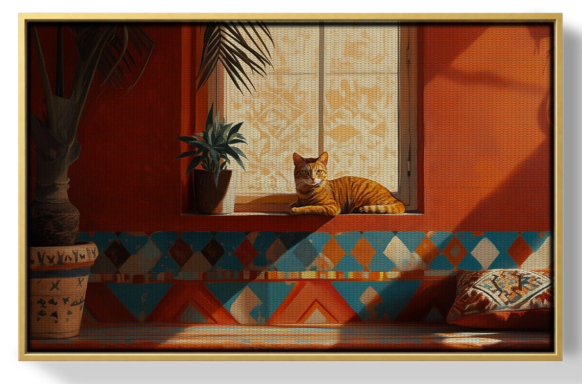 Orange Cat Sunroom African American canvas print view 37