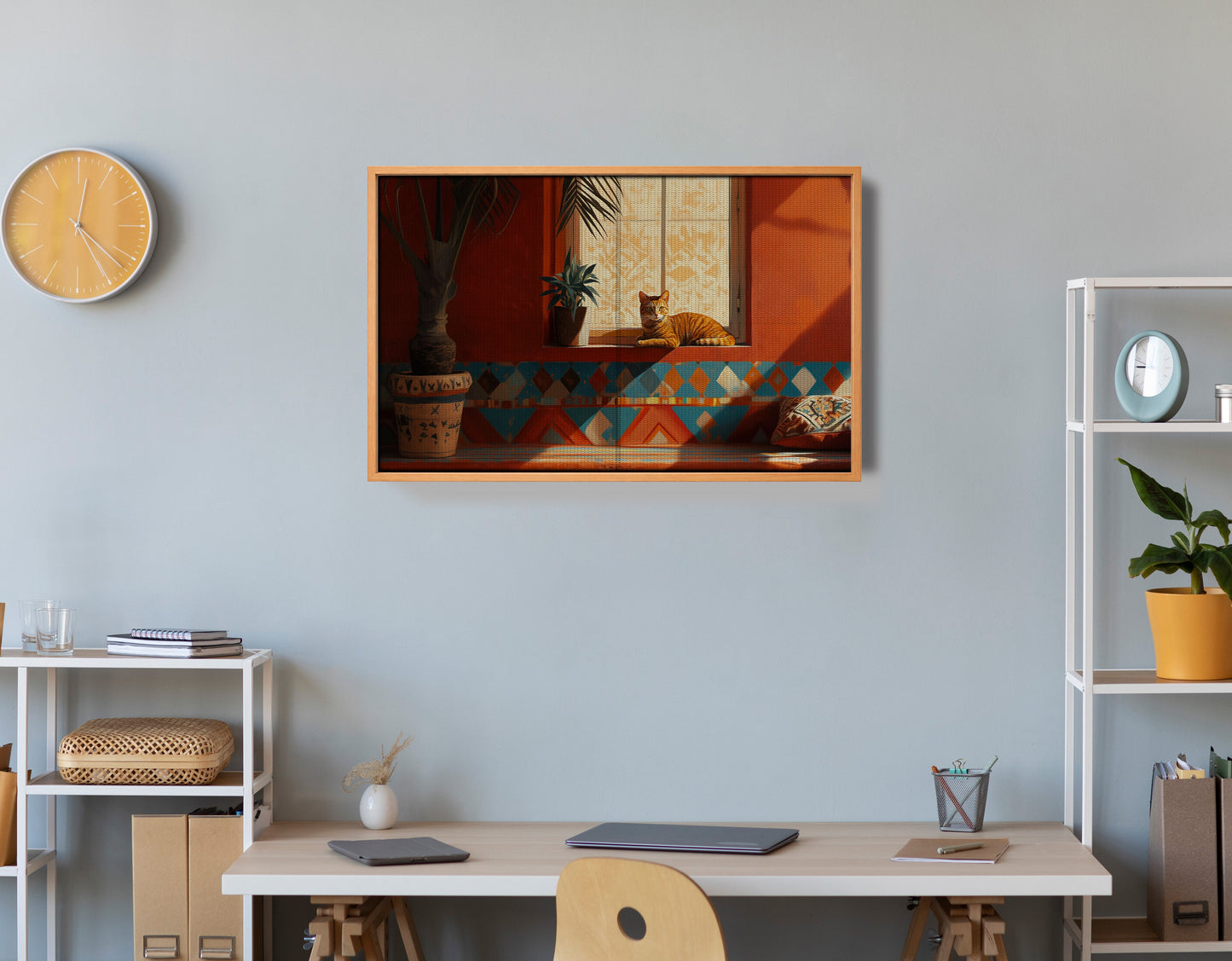 Orange Cat Sunroom African American canvas print view 48