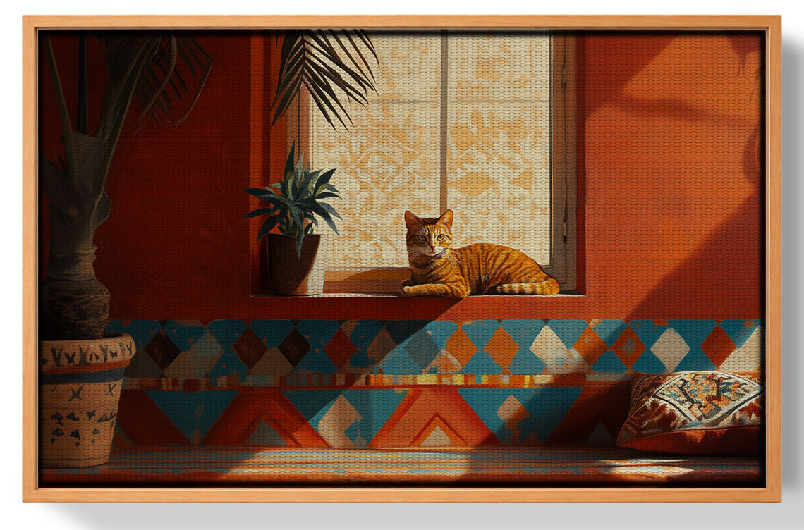Orange Cat Sunroom African American canvas print view 43