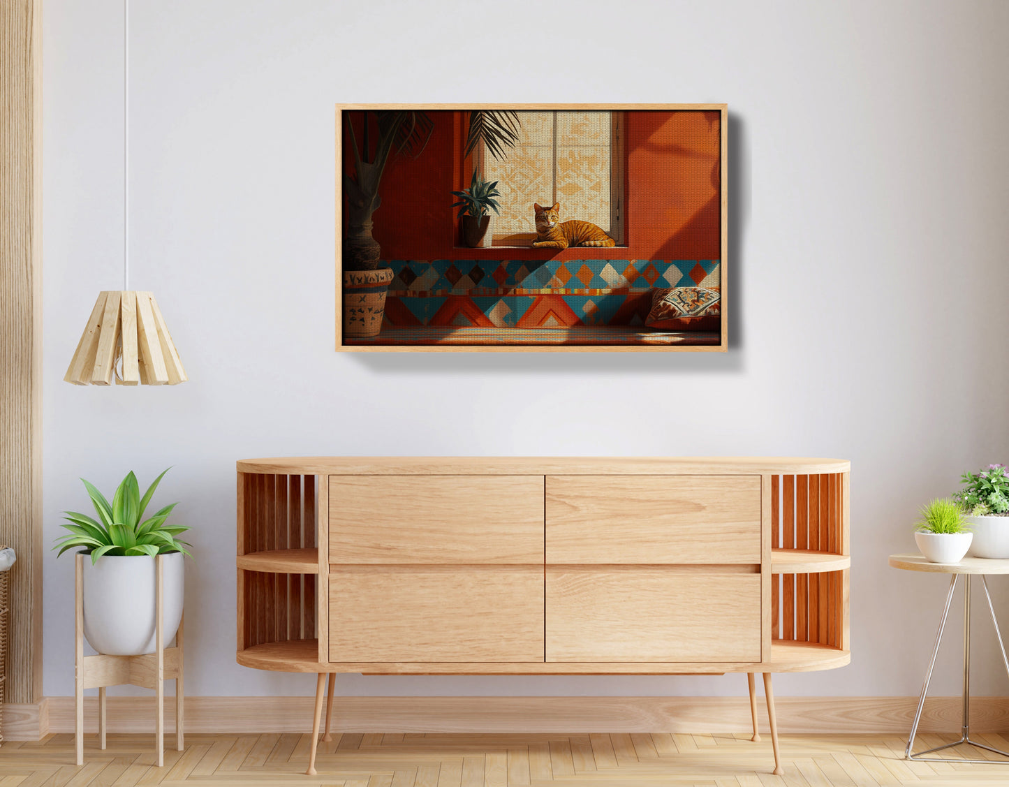 Orange Cat Sunroom African American canvas print view 50