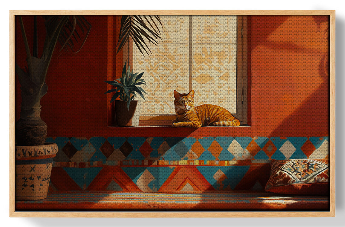Orange Cat Sunroom African American canvas print view 49
