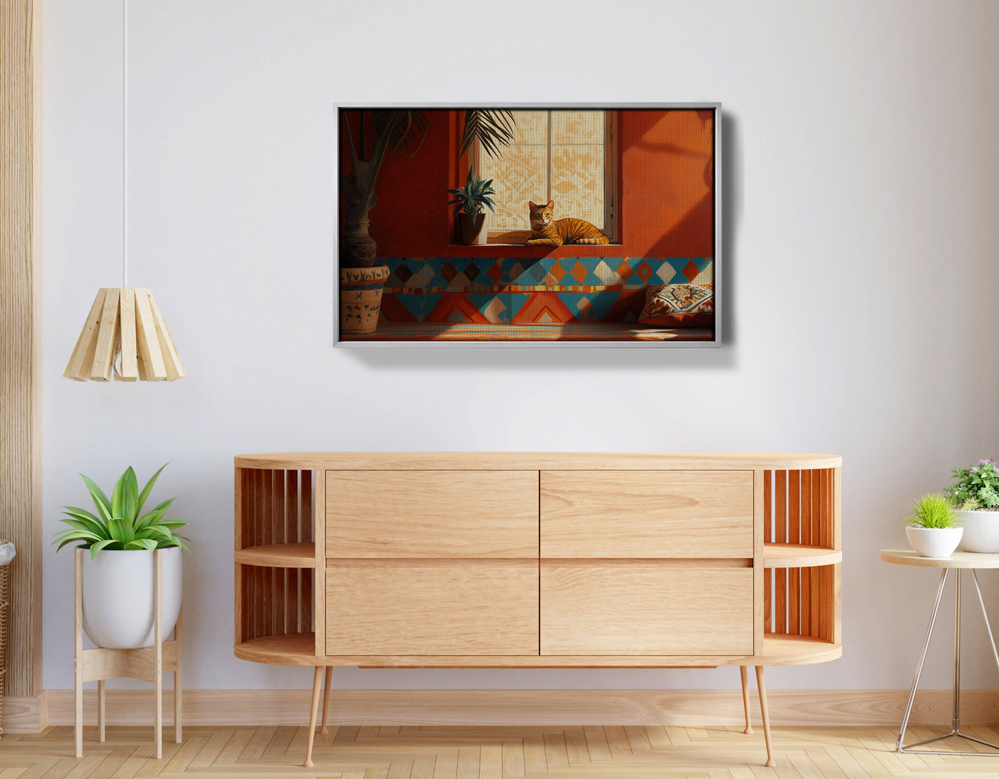 Orange Cat Sunroom African American canvas print view 56