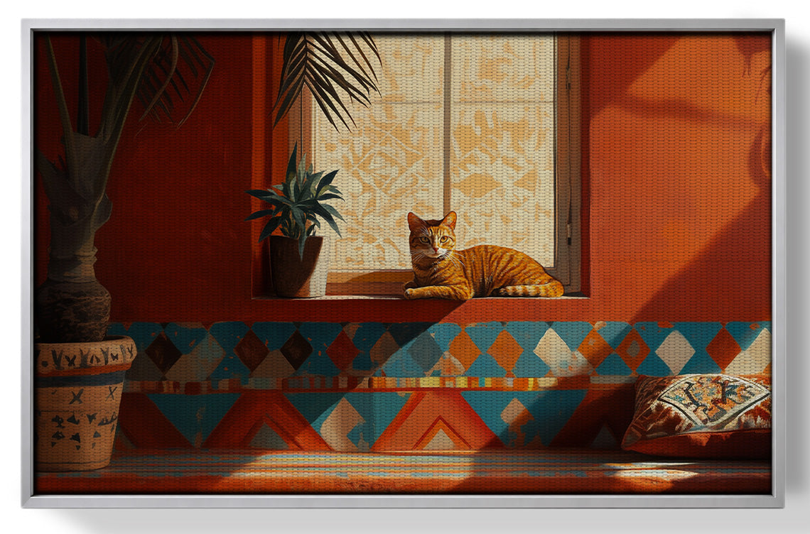 Orange Cat Sunroom African American canvas print view 55