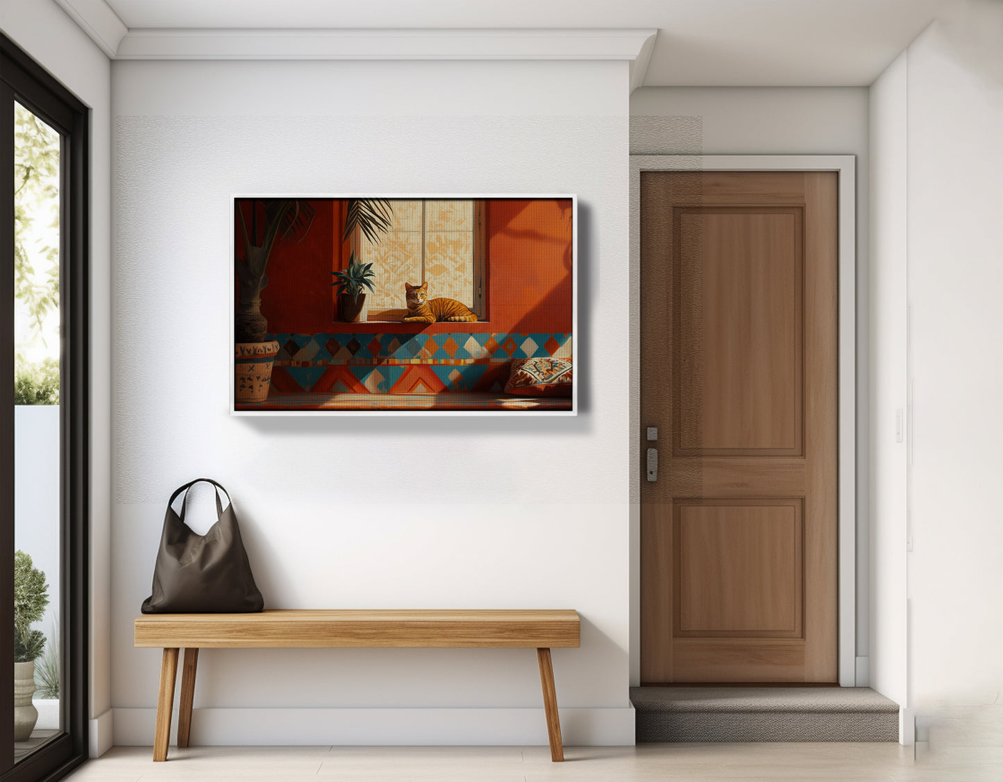 Orange Cat Sunroom African American canvas print view 65